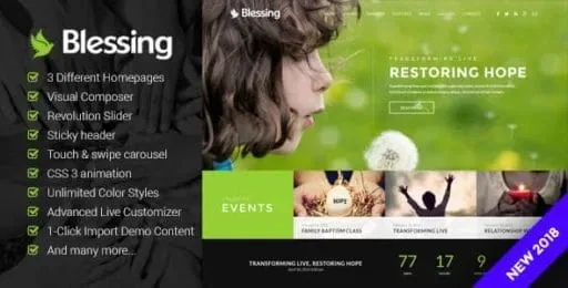 Blessing – Responsive WordPress Theme for Church Websites product artwork