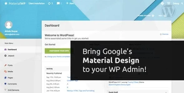 Material WP – Material Design Dashboard Theme product artwork