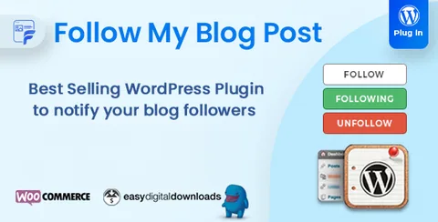 Follow My Blog Post – WordPress / WooCommerce Plugin product artwork