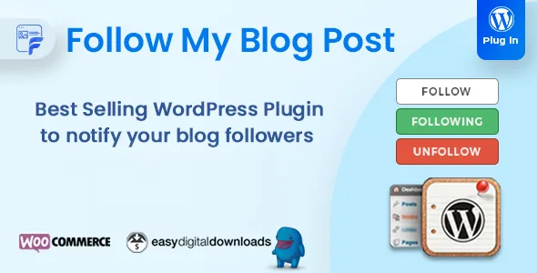 Follow My Blog Post – WordPress / WooCommerce Plugin product artwork
