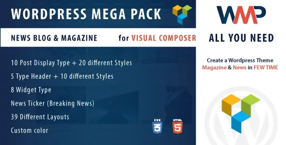 WordPress Mega Pack for Visual Composer product artwork