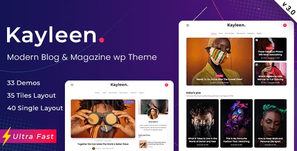 Kayleen – Blog & Magazine WordPress Theme product artwork