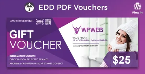 Easy Digital Downloads PDF Vouchers product artwork