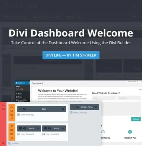 Divi Dashboard Welcome – DiviLife product artwork