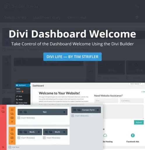Divi Dashboard Welcome – DiviLife product artwork