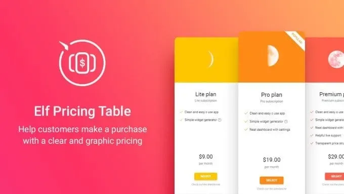 WordPress Pricing Table Plugin product artwork