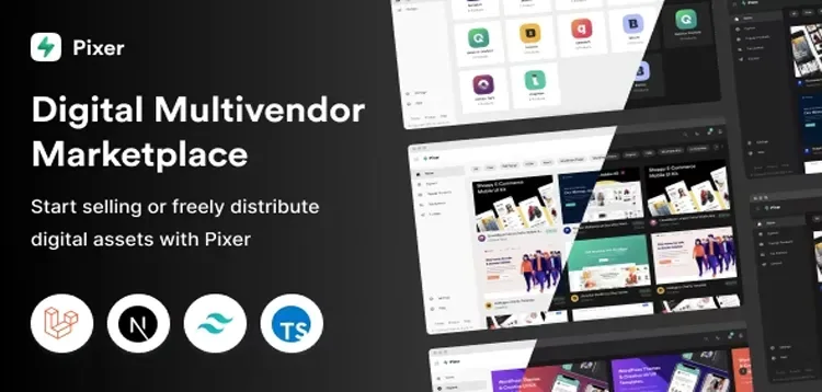Pixer – React Laravel Multivendor Digital Marketplace product artwork