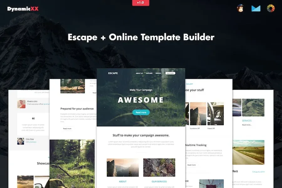 Escape – Responsive Email + Template Builder product artwork