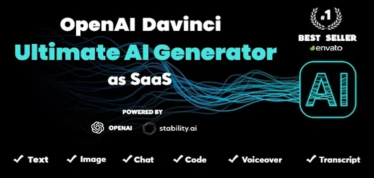 OpenAI Davinci – AI Writing Assistant and Content Creator as SaaS product artwork