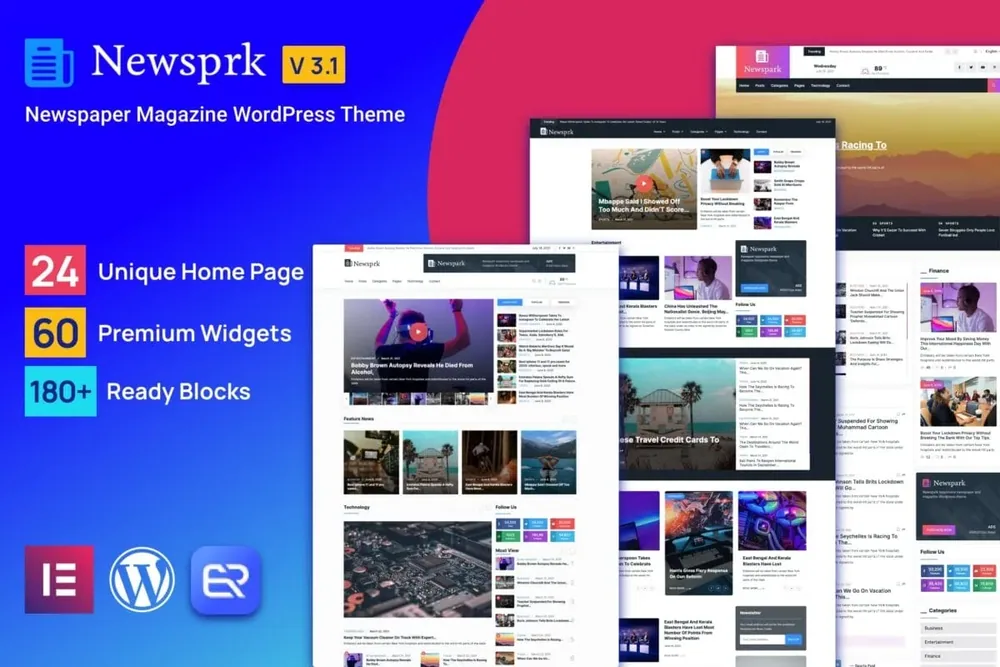 Newsprk – Newspaper WordPress Theme product artwork