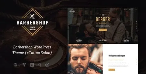 Berger – Barbershop & Tattoo WordPress Theme product artwork