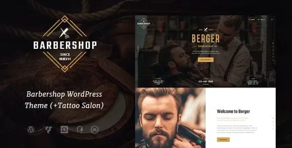 Berger – Barbershop & Tattoo WordPress Theme product artwork
