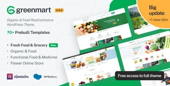GreenMart – Organic & Food WooCommerce WordPress Theme product artwork