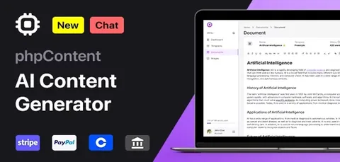 phpContent – AI Content Generator Platform (SaaS) product artwork