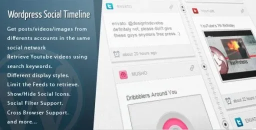 WordPress Social timeline WordPress Plugin product artwork