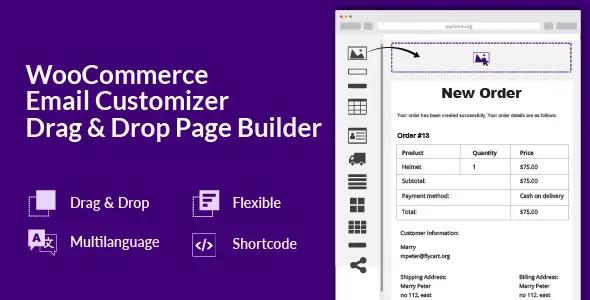 WooCommerce Email Customizer with Drag and Drop Email Builder product artwork