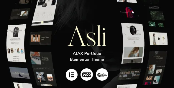 Asli – AJAX Portfolio Elementor WordPress Theme product artwork