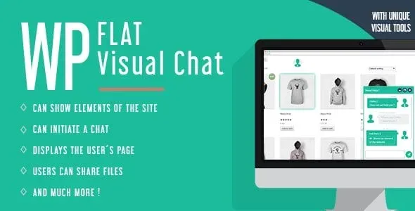 WP Flat Visual Chat – Live Chat & Remote View for WordPress product artwork