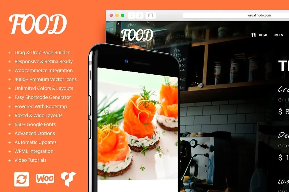 Food WordPress Theme product artwork