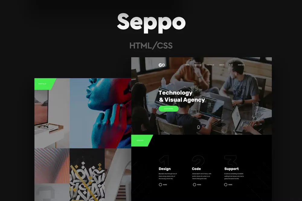 Seppo – Corporate One Page HTML Template product artwork