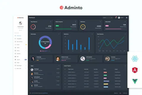 Bootstrap Admin & Dashboard Template – Adminto product artwork