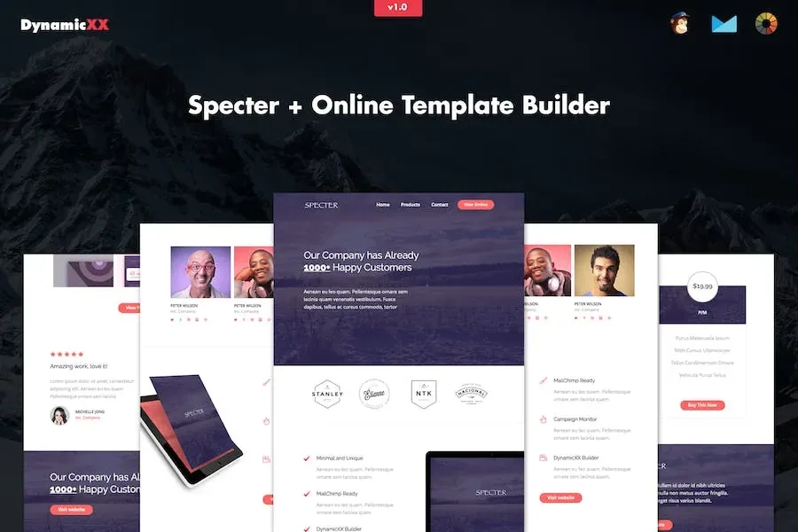 Specter – Responsive Agency Email + Online Builder product artwork