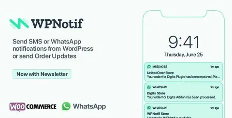 WPNotif – WordPress SMS & WhatsApp Message Notifications product artwork