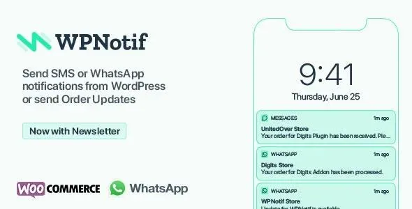 WPNotif – WordPress SMS & WhatsApp Message Notifications product artwork