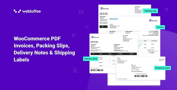 WooCommerce PDF Invoices, Packing Slips and Credit Notes Plugin product artwork