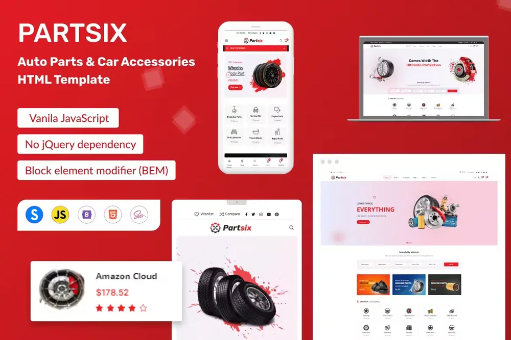 Partsix – Auto Parts & Car Accessories Shop HTML T product artwork