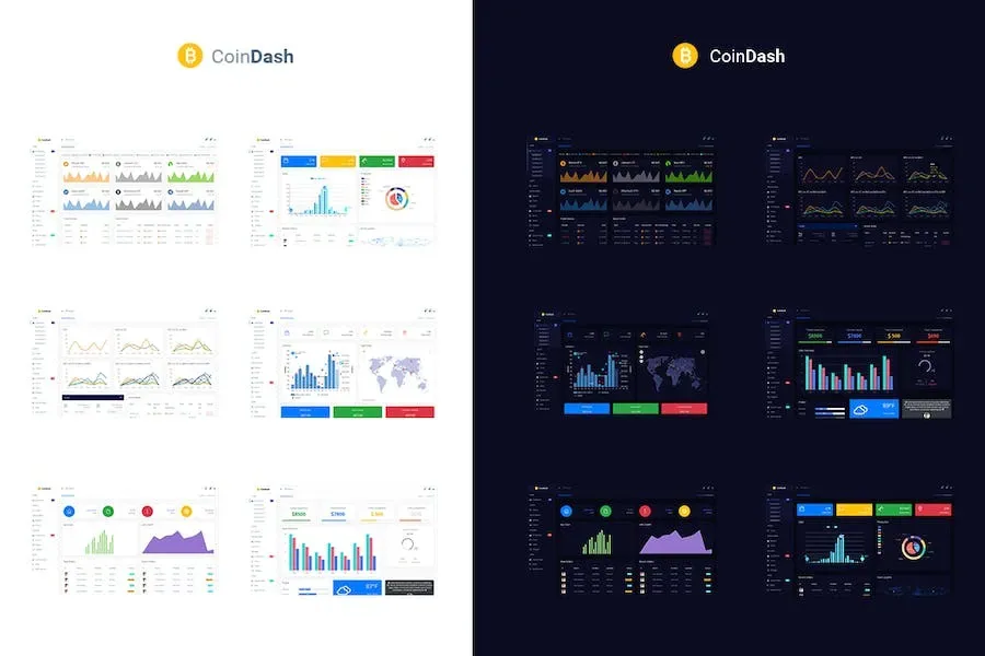 Cryptocurrency Dashboard Admin Template – Coindash product artwork