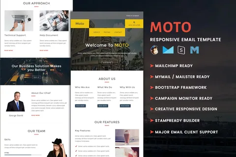 Moto – Multipurpose Responsive Email Template product artwork