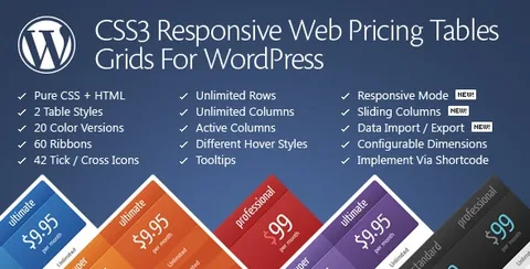 CSS3 Compare Pricing Tables for WordPress product artwork