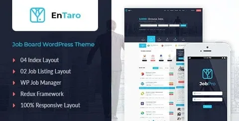 Entaro – Job Portal WordPress Theme product artwork