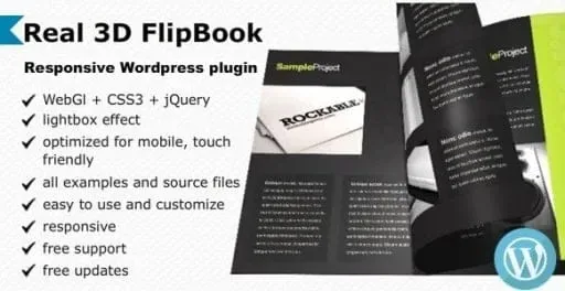 Real3D FlipBook WordPress Plugin product artwork