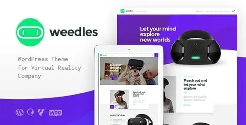 Weedles – Virtual Reality Landing Page & Store WordPress Theme product artwork