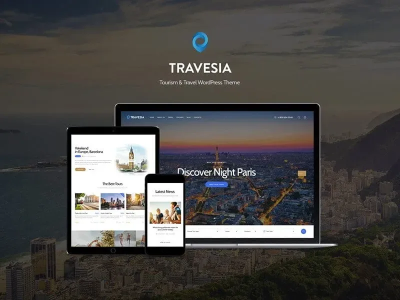 Travesia – A Travel Agency WordPress Theme product artwork