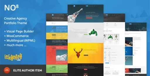 NO8 WP – Creative Agency Portfolio Theme product artwork