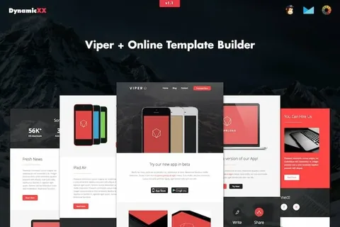 Viper – Responsive APP Business Email + Builder product artwork