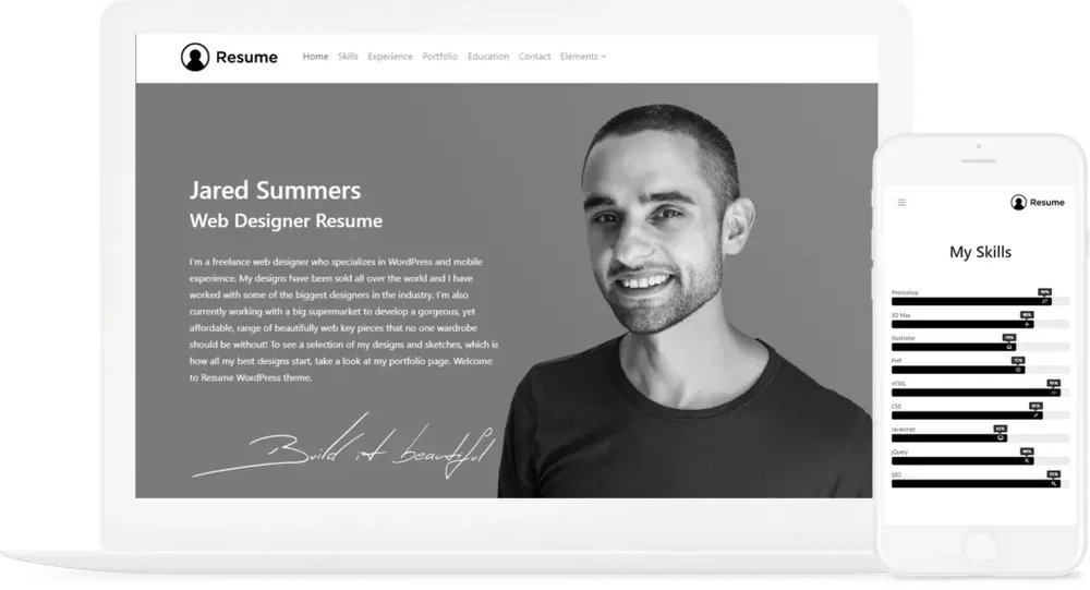 Resume WordPress Theme product artwork