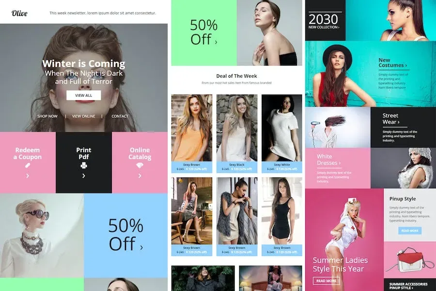 Olive – Fashion Ecommerce Email Newsletter product artwork
