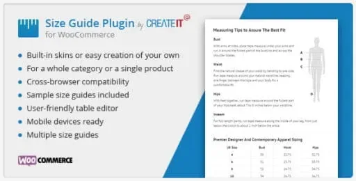 WooCommerce Product Size Guide product artwork
