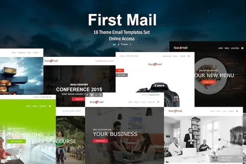 First Mail – 16 Unique Theme Email Templates Set product artwork