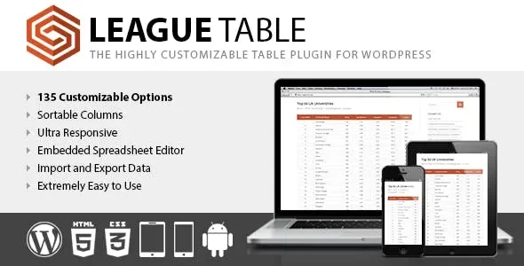 League Table WordPress Plugin product artwork