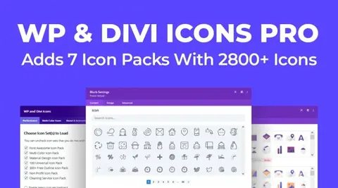 WP and Divi Icons Pro product artwork