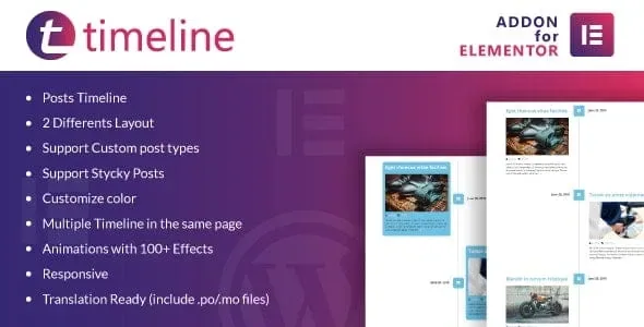Timeline for Elementor WordPress Plugin product artwork