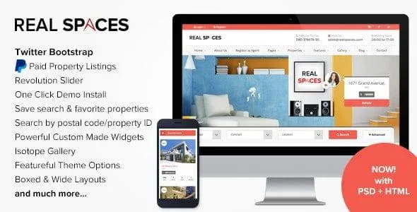 Real Spaces – WordPress Real Estate Theme product artwork