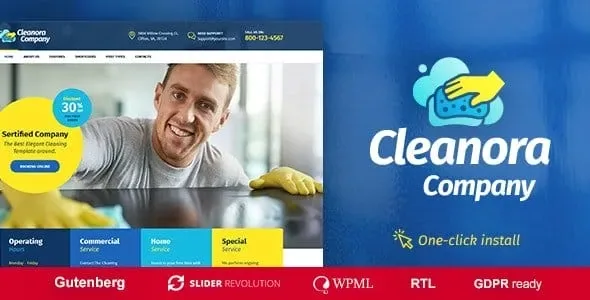 Cleanora – Cleaning Services Theme product artwork