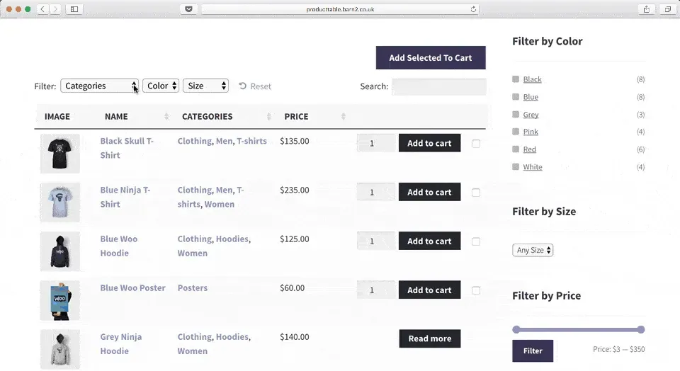 Woo Products Table Pro – Making Quick Order Table product artwork