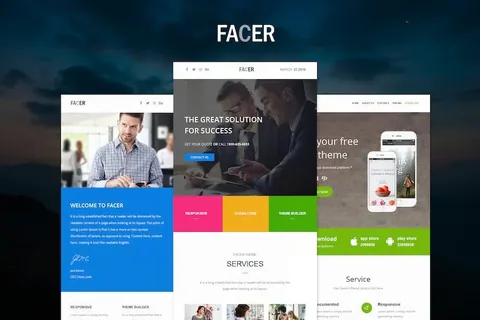 FACER – Responsive E-mail Templates set product artwork